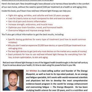 Booklet and/or Guide for Red Light Treatment.